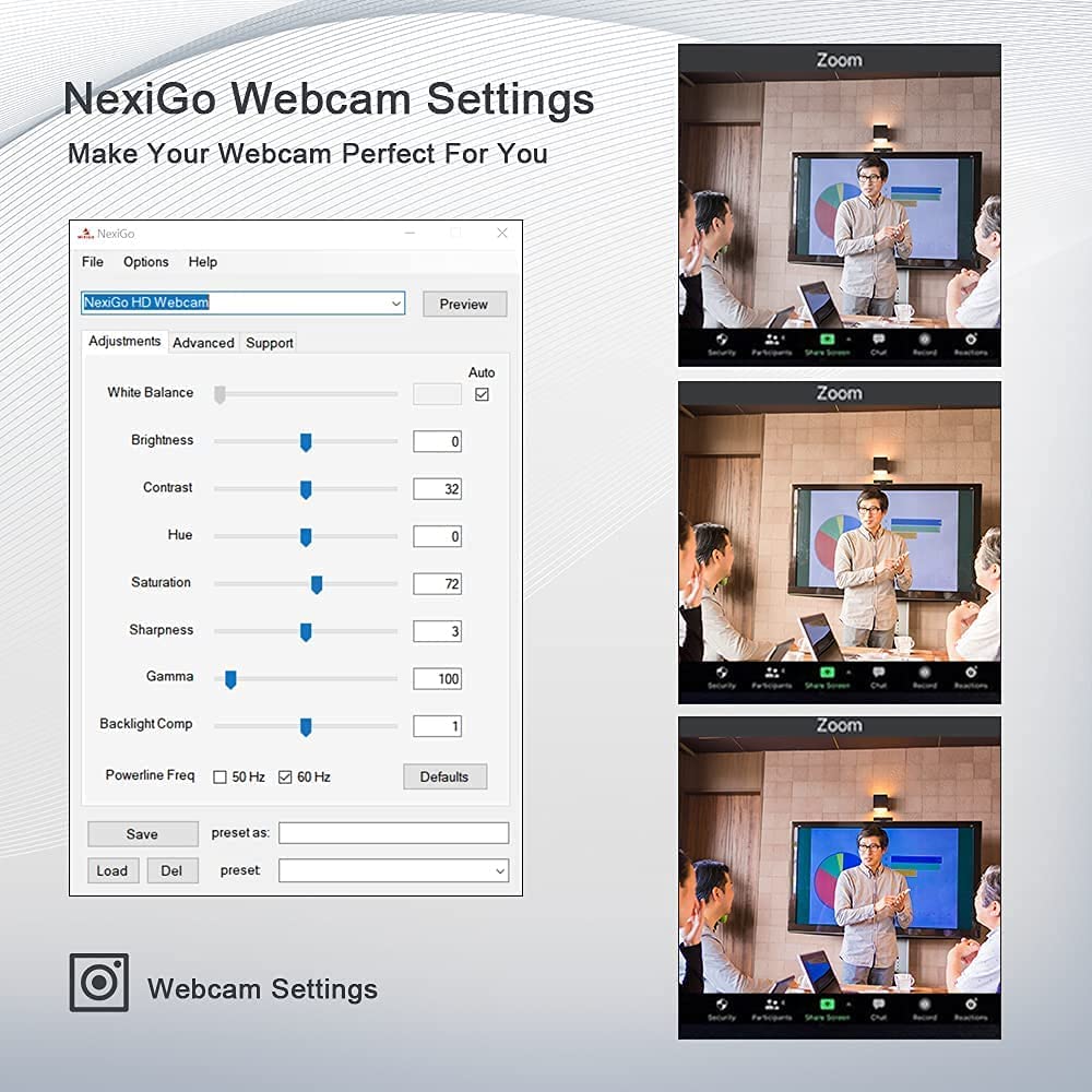 NexiGo NexiGo N980P 1080P Webcam with Microphone and Software Control for Zoom Skype FaceTime Teams PC Mac Laptop Desktop - View 2 of 9