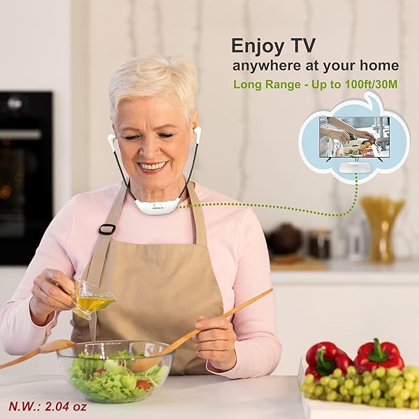 SIMOLIO SIMOLIO Wireless Headphones for TV Watching with Clarified Dialog 100FT Range for Seniors with Balance Control Enhanced Voice and Charging Dock - View 3 of 9