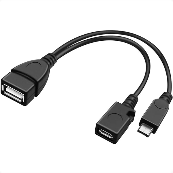NECABLES NECABLES 2-in-1 OTG Cable for TV Stick & Power: USB Type A to Micro USB - Compatible with Android & Windows Phones