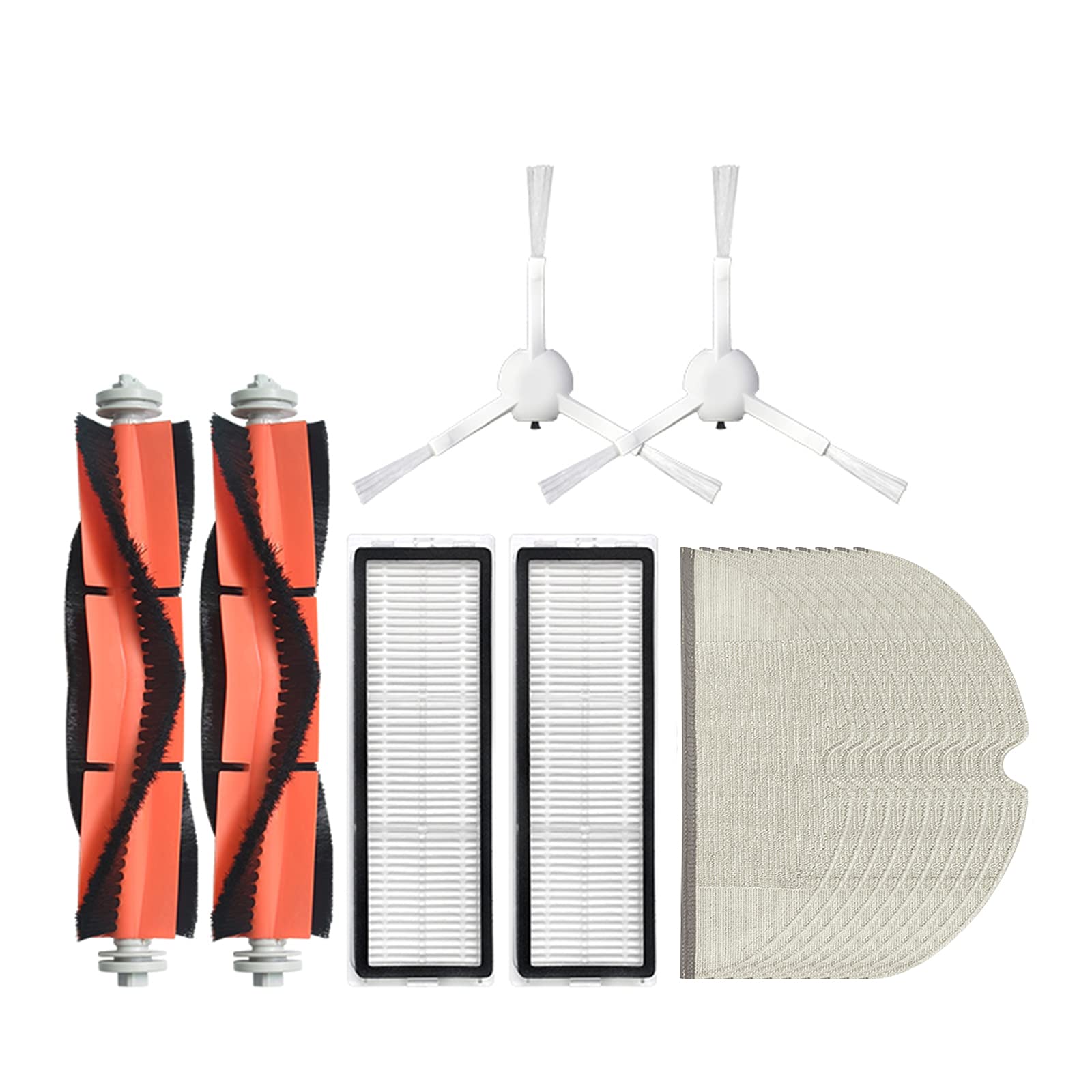 LICHIFIT Replacement Parts for Mijia 1C Robot Vacuum Cleaner Main Roller Brush Side Brush Filter and Mopping Rags