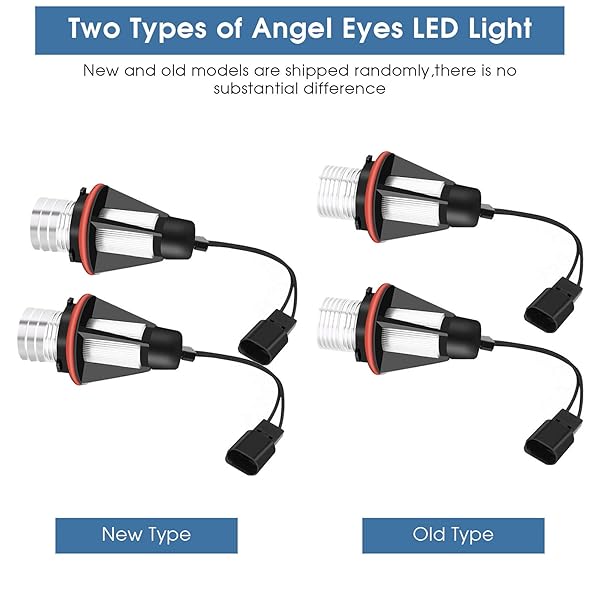 Yosoo Health Gear LED Bulbs 2pcs 6000K 5W Bright Car LED Lights Halo Rings Headlights for E60 E61 E39 E53 - View 5 of 8