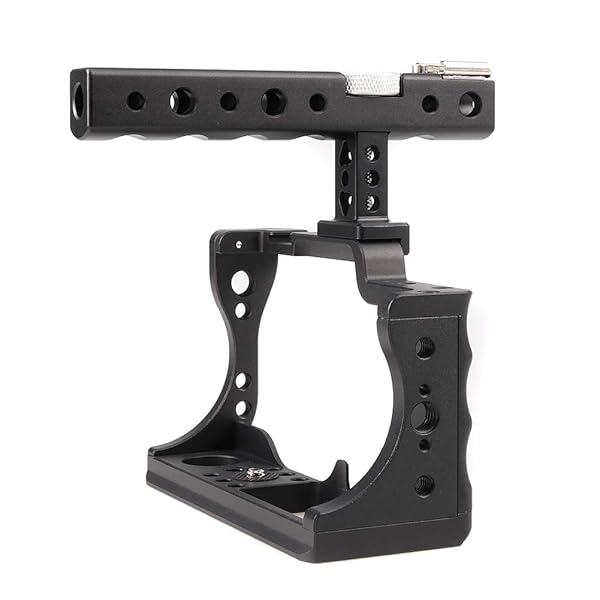 foto4easy Foto4easy Aluminum Alloy Camera Cage Stabilizer with Cold Shoe and Top Handle Grip for Canon EOS M50 DSLR Video Shooting - View 3 of 10