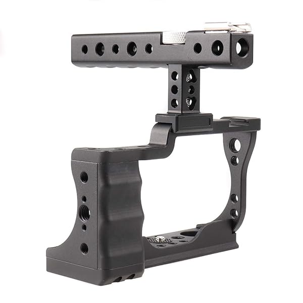 foto4easy Foto4easy Aluminum Alloy Camera Cage Stabilizer with Cold Shoe and Top Handle Grip for Canon EOS M50 DSLR Video Shooting - View 4 of 10
