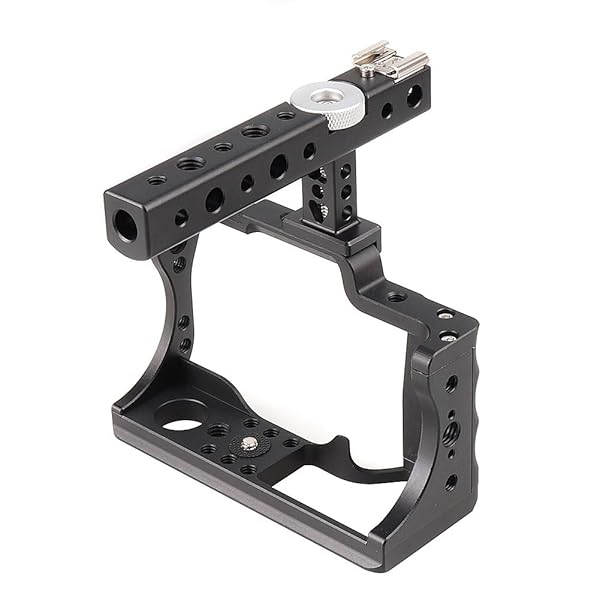 foto4easy Foto4easy Aluminum Alloy Camera Cage Stabilizer with Cold Shoe and Top Handle Grip for Canon EOS M50 DSLR Video Shooting - View 8 of 10