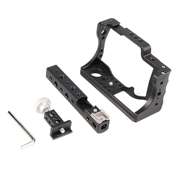 foto4easy Foto4easy Aluminum Alloy Camera Cage Stabilizer with Cold Shoe and Top Handle Grip for Canon EOS M50 DSLR Video Shooting - View 10 of 10