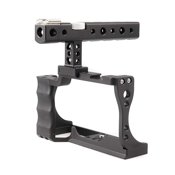 foto4easy Foto4easy Aluminum Alloy Camera Cage Stabilizer with Cold Shoe and Top Handle Grip for Canon EOS M50 DSLR Video Shooting