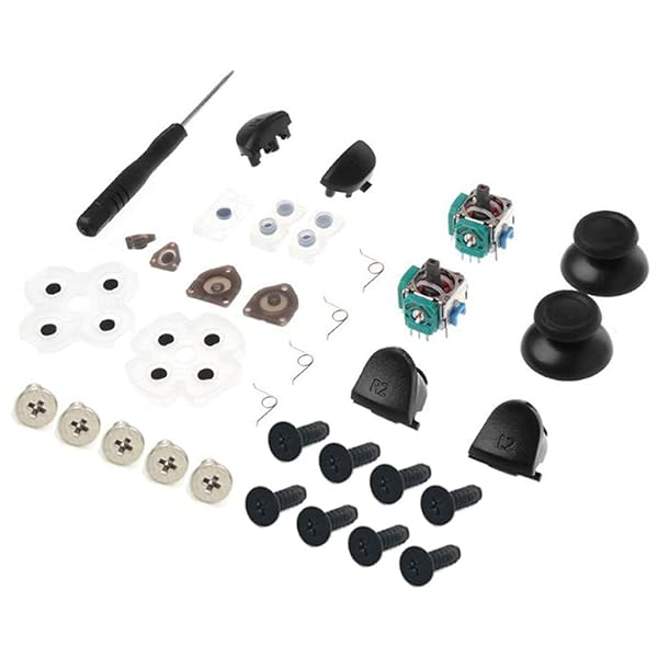 Onyehn Onyehn L1 R1 L2 R2 Trigger Springs Replacement Parts and 3D Analog Joysticks Kit for PlayStation 4 PS4 Controller JDS-001 - View 6 of 6