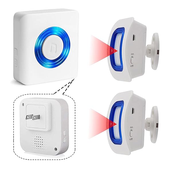 EverNary Wireless Indoor Motion Sensor Alarm for Elderly and Kids with 2 Motion Detectors and 1 Receiver for Fall Prevention
