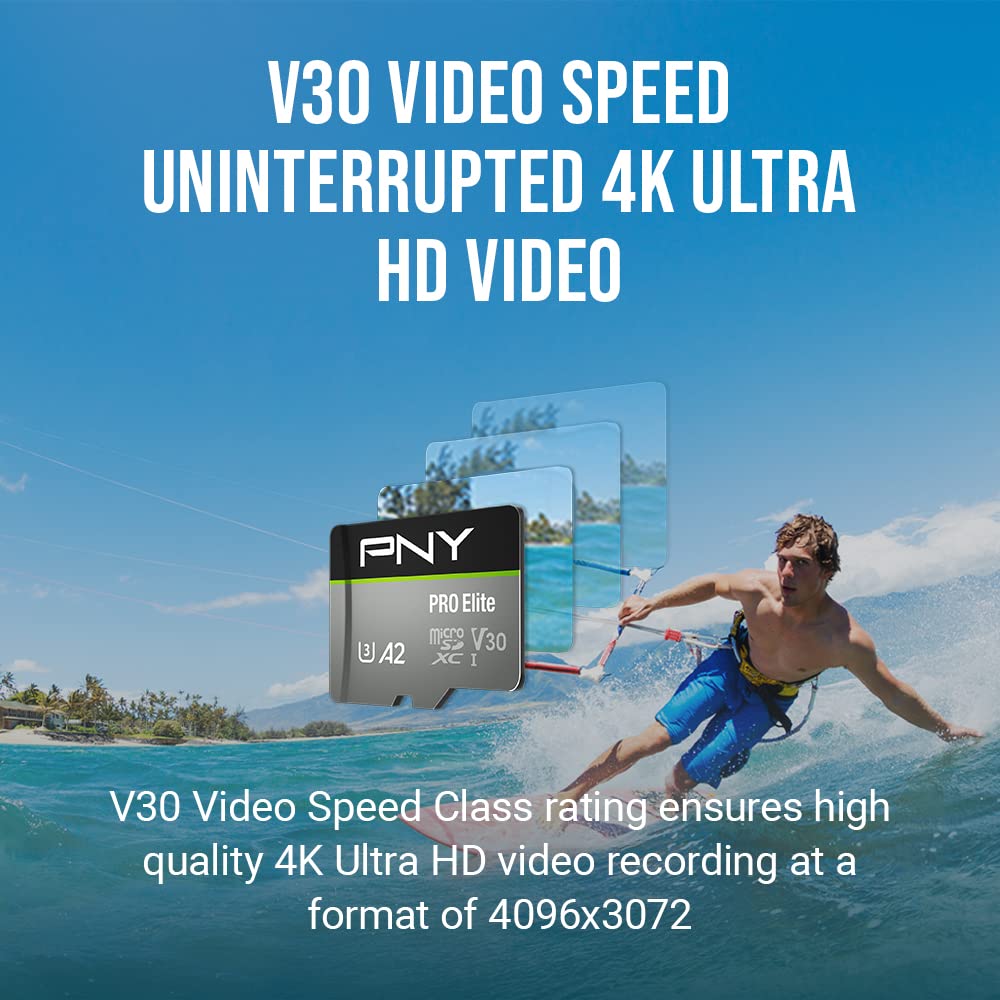 PNY PNY 1TB PRO Elite microSDXC Flash Memory Card 100MBs Class 10 U3 V30 A2 4K UHD Full HD UHS-I High Speed Storage Solution - View 4 of 7