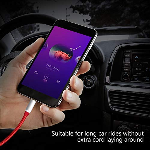 Bstxnwen Aux Cable 50ft Bstxnwen 3.5mm Audio Cable Nylon Braided Male to Male Stereo Compatible with iPhones Fire HD Tablets and More - View 4 of 6