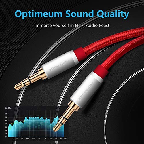 Bstxnwen Aux Cable 30ft Bstxnwen 3.5mm Audio Cable Nylon Braided Male to Male Stereo Compatible with iPhones Fire HD Tablets and More - View 5 of 6