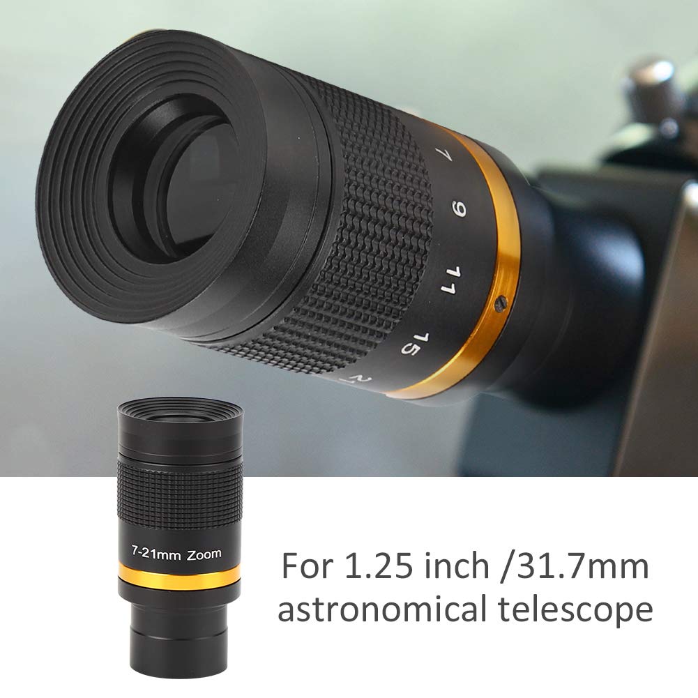 S erounder Zoom Eyepiece for Telescopes 1.25 Inch 7-21mm Continuous Zoom for Astronomical Viewing of Moon Planets Nebulae and Star Clusters - View 4 of 9