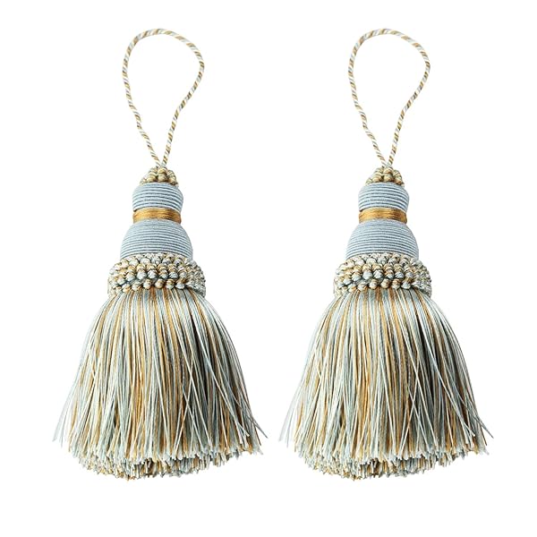 fenghuangwu Fenghuangwu Colorful Tassel Key Accessories - DIY Curtain & Home Decor - Blue Mix (2PCS)