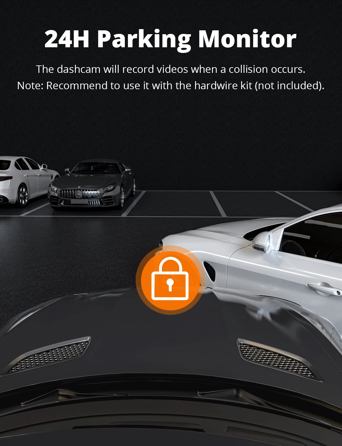 Kingslim Kingslim D4 Dual Dash Cam 4K Front 1080P Rear WiFi GPS 3 Inch Touchscreen 170 Degree FOV Sony Sensor Supports 256GB for Cars - View 7 of 9