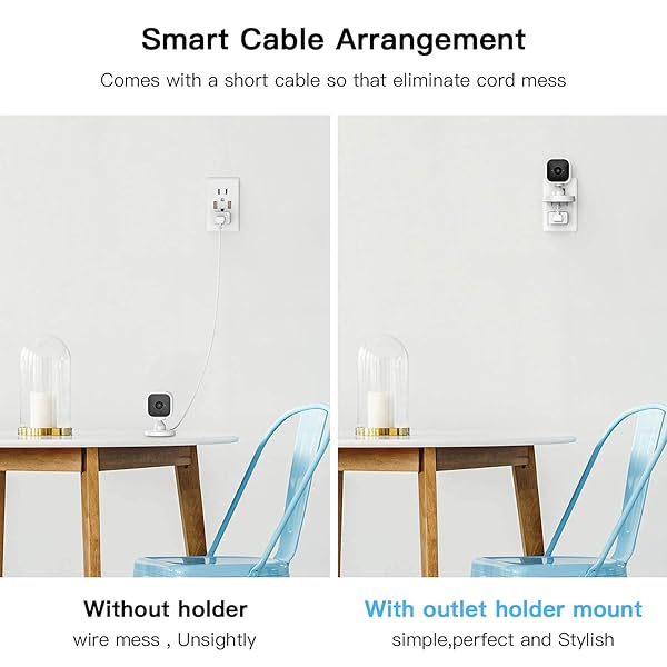 VOMENC VOMENC 2 Pack Blink Mini Outlet Wall Mount, 360 Degree Swivel AC Outlet Wall Plug Mount Stand Holder Bracket - No Messy Wires or Wall Damage - View 8 of 9