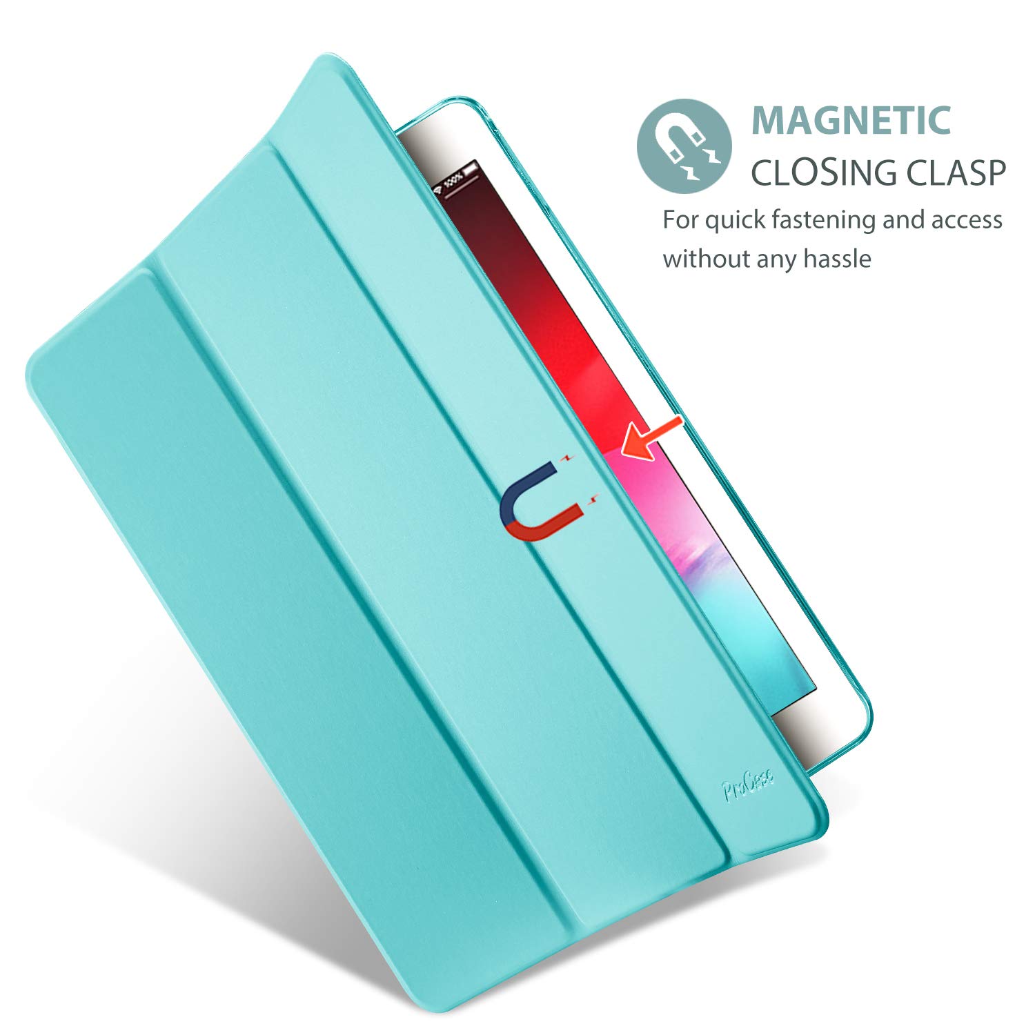 ProCase ProCase Smart Case for iPad Mini 5 2019 Ultra Slim Lightweight Stand Translucent Frosted Back Cover Aqua 7.9 Inch - View 8 of 9