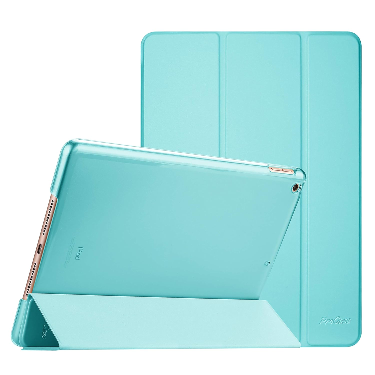 ProCase Smart Case for iPad Mini 5 2019 Ultra Slim Lightweight Stand Translucent Frosted Back Cover Aqua 7.9 Inch