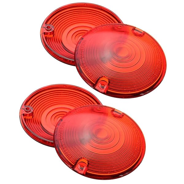 ZYTC "ZYTC 3 1/4" Red Motorcycle Turn Signal Lens Kit for Harley-Davidson Electra Glide & Road King - Pack of 4" - View 2 of 6