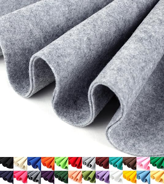 Barcelonetta Barcelonetta Felt Fabric 72 Inch Wide 1.6mm Thick Acrylic Soft Felt by The Yard for DIY Crafts Projects Sewing Heather Grey 1 Yard