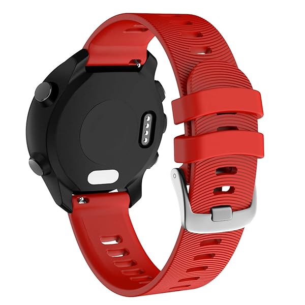 ISABAKE ISABAKE Soft Silicone Watch Band for Garmin Forerunner 245 645 Vivoactive 3 Venu Sq Vivomove HR 20mm Replacement Wristbands Red - View 3 of 8
