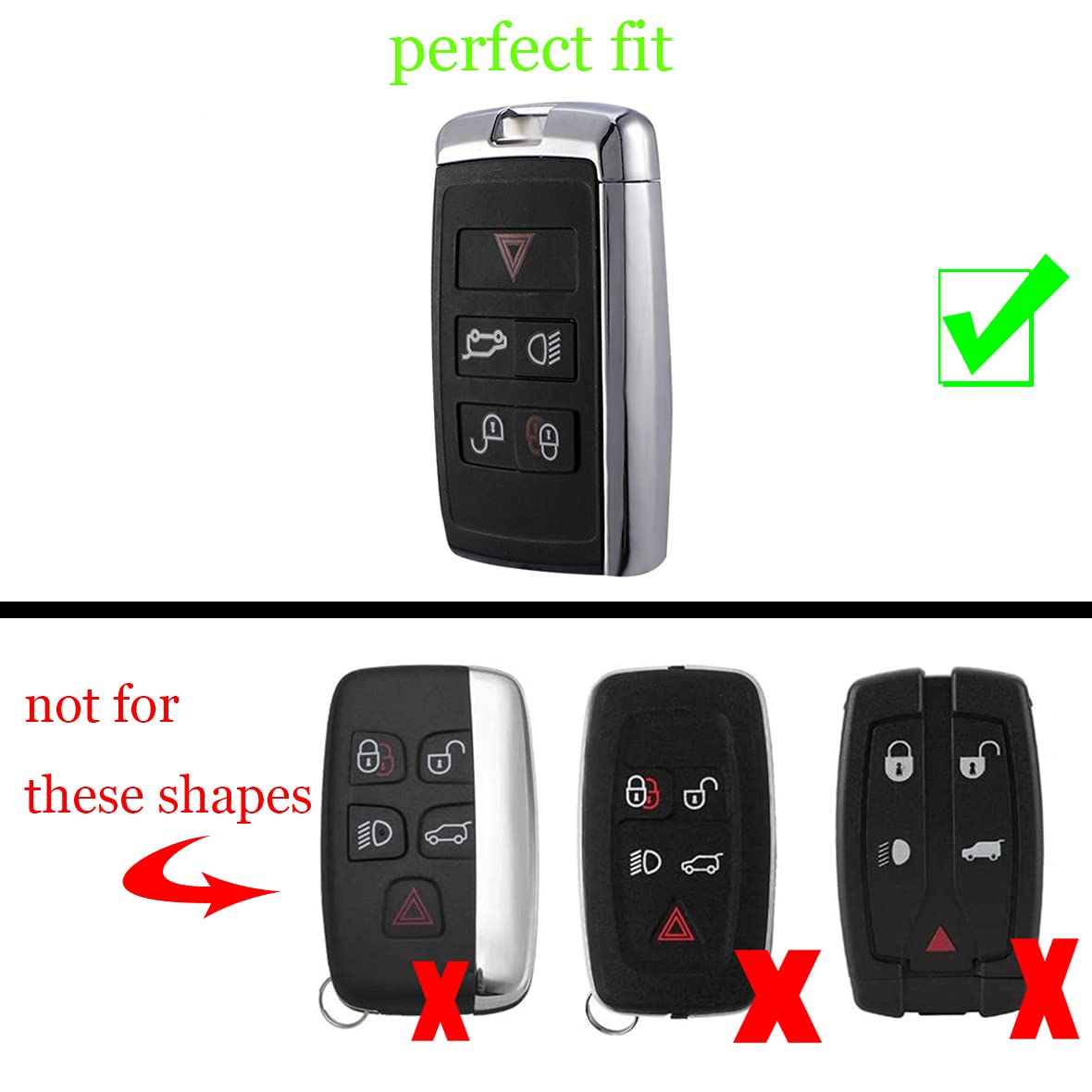 ontto Ontto Key Fob Cover Case for Land Rover Range Rover Red Durable Protection - View 3 of 8