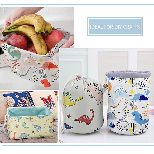 Aubliss Aubliss 8pcs Fat Quarter Cotton Fabric Bundles 19.6x19.6 for Quilting Crafting and Sewing Dinosaur Design - View 7 of 7