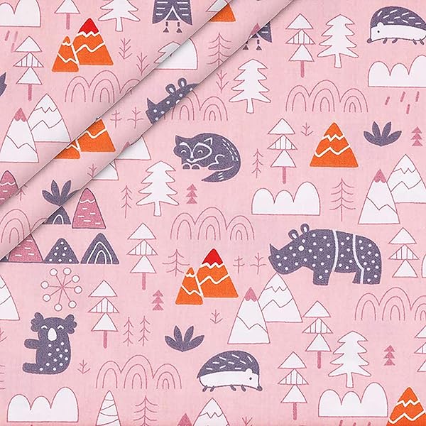 Aubliss Aubliss 8pcs Fat Quarter Fabric Bundles 100 Cotton 19.6 x 19.6 Quilting Cotton Craft Fabric Pre Cut Squares for Patchwork Sewing Forest - View 5 of 8