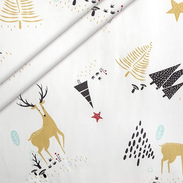 Aubliss Aubliss 8pcs Fat Quarter Fabric Bundles 100 Cotton 19.6 x 19.6 Quilting Cotton Craft Fabric Pre Cut Squares for Patchwork Sewing Forest - View 8 of 8