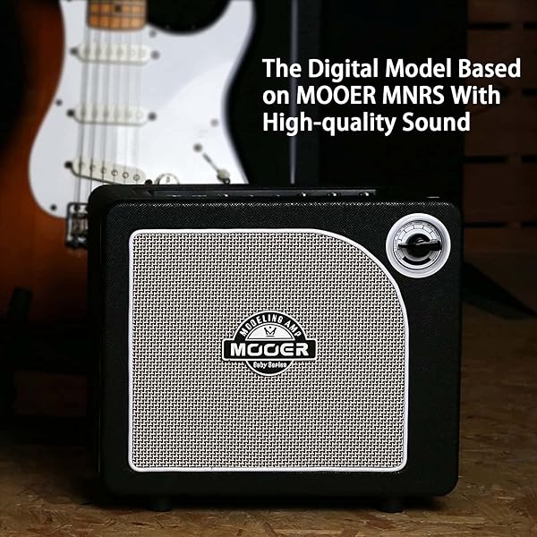 MOOER MOOER Hornet Black 15W Guitar Amplifier Combo with Bluetooth 9 Digital Models and Headphone Output for Electric Acoustic Guitar Bass - View 3 of 9