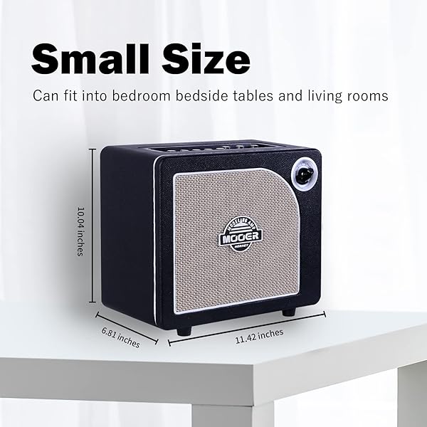 MOOER MOOER Hornet Black 15W Guitar Amplifier Combo with Bluetooth 9 Digital Models and Headphone Output for Electric Acoustic Guitar Bass - View 5 of 9