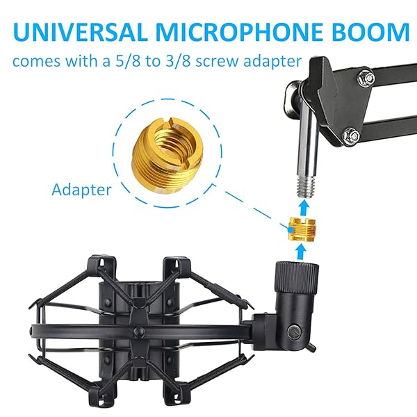 SUNMON SUNMON Q2U Microphone Shock Mount Holder with Foam Windscreen for Vibration and Noise Absorption Compatible with Samson Q2U Mic - View 5 of 8