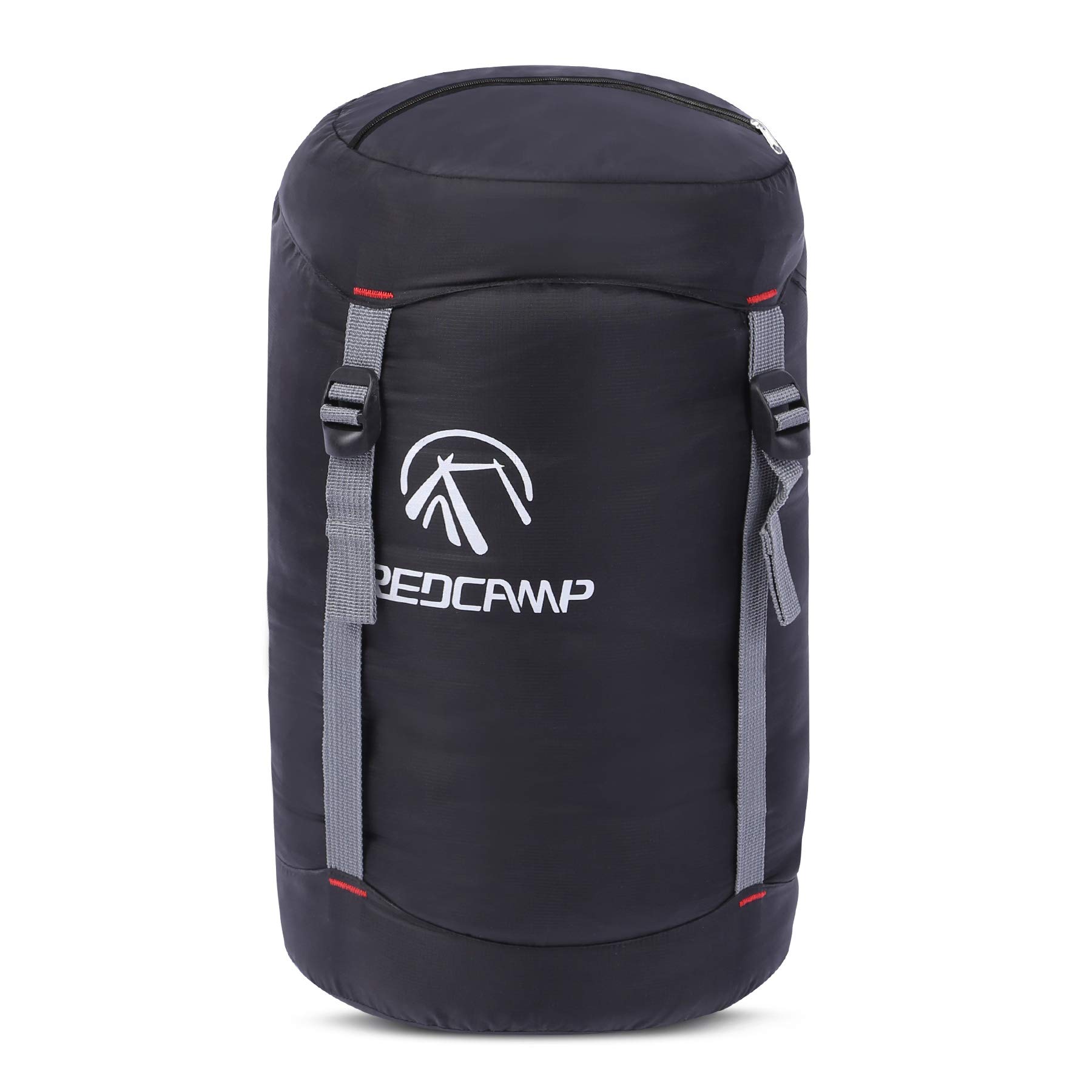 REDCAMP Nylon Compression Stuff Sack, Ultralight Sleeping Bag Compression Sack Great for Camping, Backpacking, Hiking, Black M