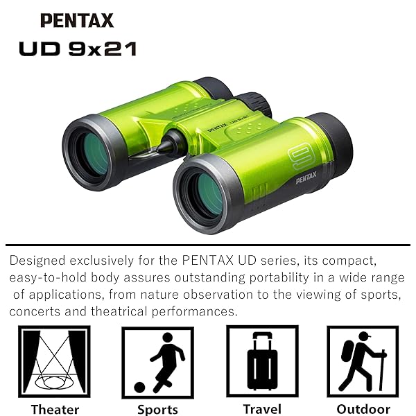 Pentax PENTAX UD 9x21 Green Binoculars Compact Lightweight Fully Multi-Coated Optics for Clear View Ideal for Concerts Sports and Traveling - View 5 of 8