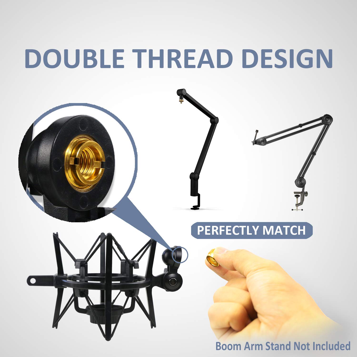 YOUSHARES Blue Ember Mic Shock Mount with Pop Filter to Reduce Vibration Noise for Blue Ember Condenser Microphone by YOUSHARES - View 6 of 7