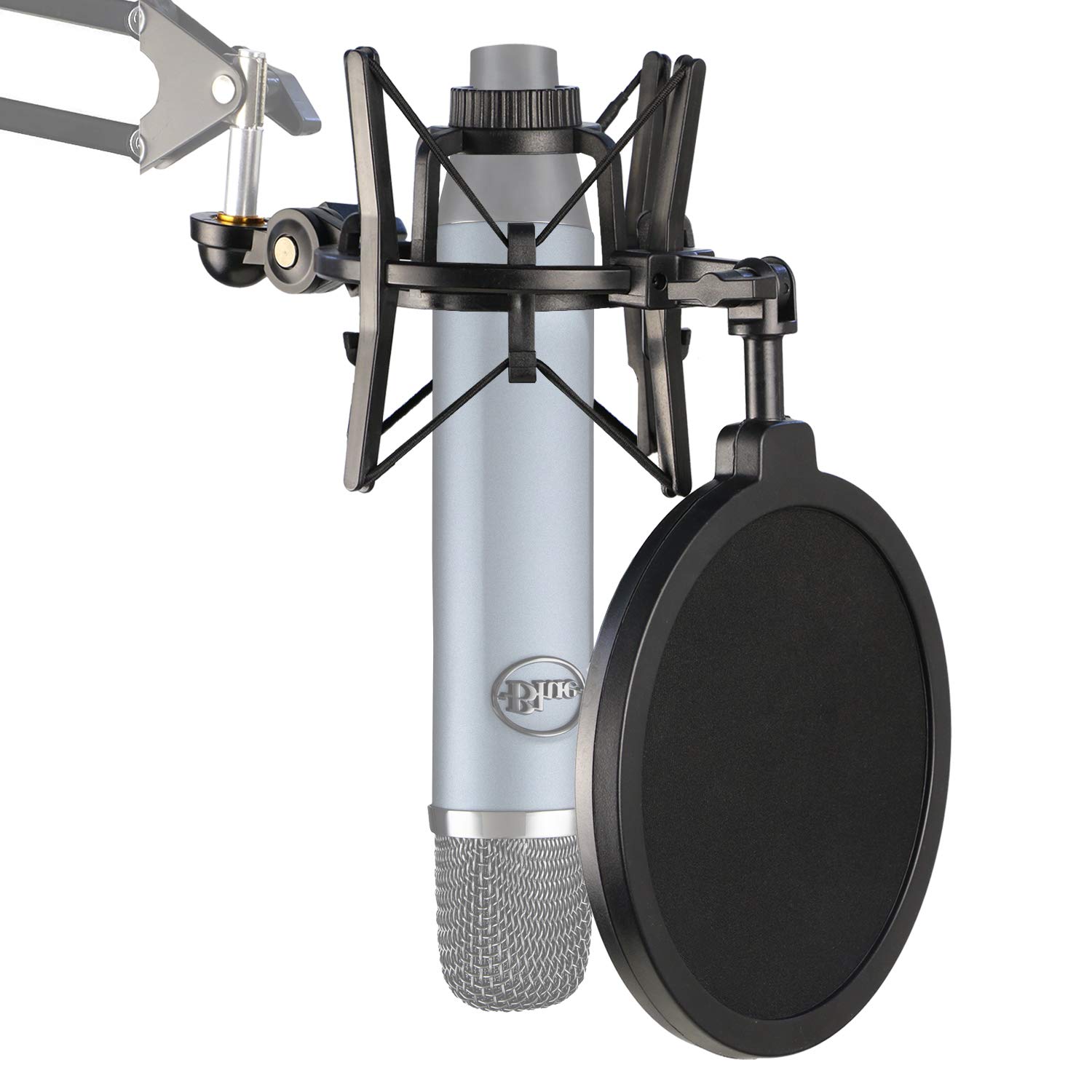 YOUSHARES Blue Ember Mic Shock Mount with Pop Filter to Reduce Vibration Noise for Blue Ember Condenser Microphone by YOUSHARES