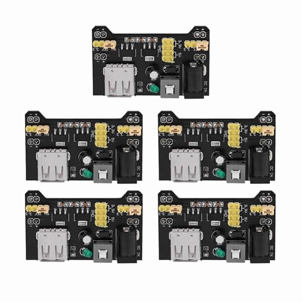 5Pcs Power Supply Board Module 5V 3.3V Two Channels Prototype for Breadboard Electronics Projects
