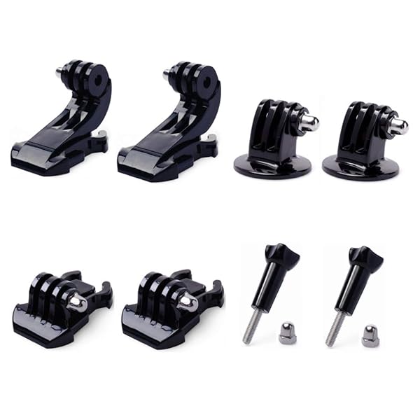 Williamcr GoPro Mounting Kit with 2 Buckle Base 2 J-Hook 2 Tripod Adapters and 2 Thumbscrews Compatible with Hero 9 8 7 6 5 4 3 Session MAX Fusion and More - View 2 of 9