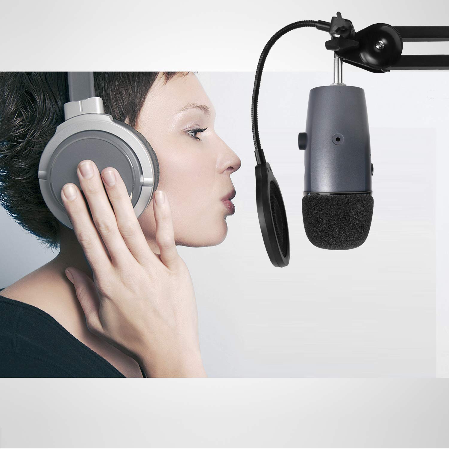 YOUSHARES Yeti Nano Mic Pop Filter with Foam Winscreen - 4 Inch 3 Layers Wind Pop Screen Mask Shield and Foam Wind Cover For Blue Yeti Nano Mic to Improve - View 7 of 7