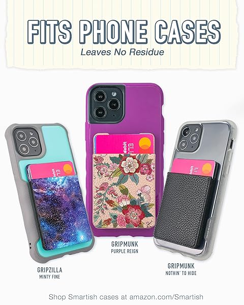 Smartish Smartish Stick-on Phone Wallet: Slim Expandable Card Pocket for iPhone & Android - Flavor of the Month - View 7 of 8
