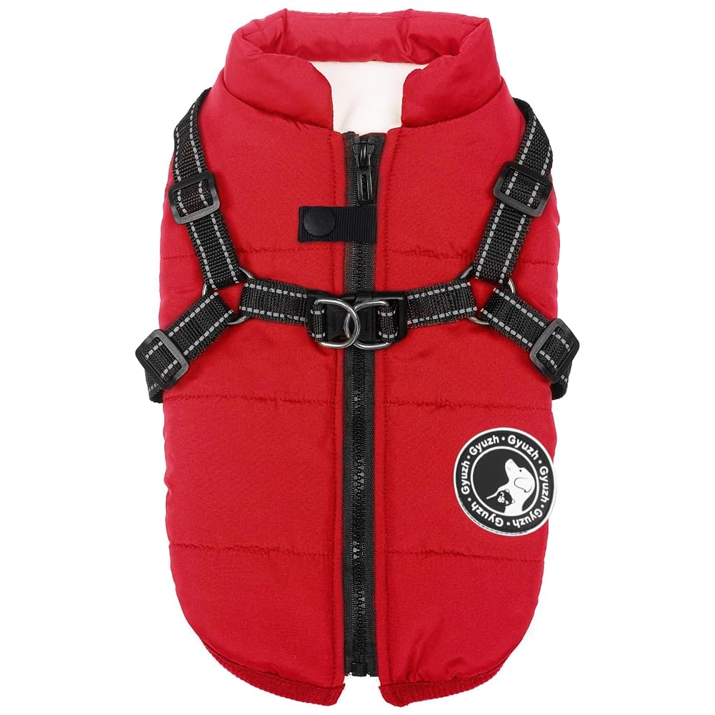 Gyuzh Gyuzh Dog Coat with Harness Puppy Coats Small Dog Harness Jacket Winter Waterproof Jackets for Smal Medium Large Dogs