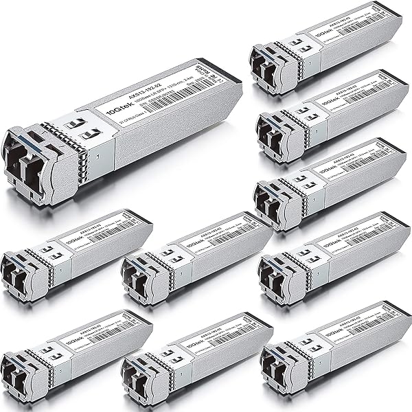 10GBase-LR Lite SFP+ IR Transceiver 10G 1310nm SMF 2 km Compatible with Cisco Meraki Ubiquiti Mikrotik Netgear D-Link TP-Link 10 Pack
