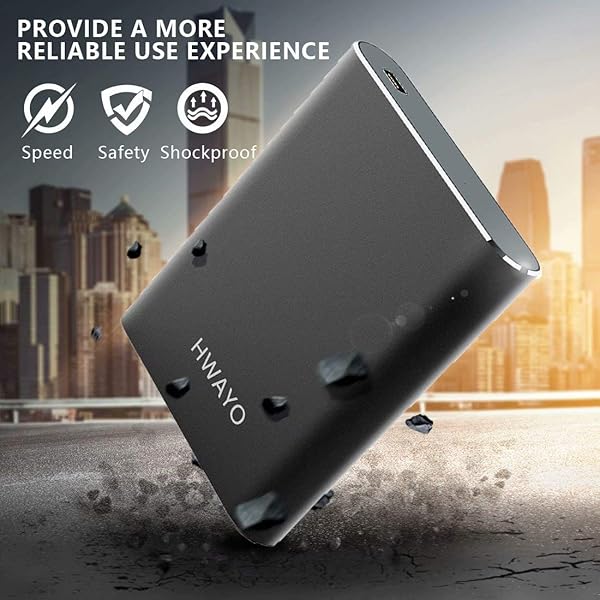 HWAYO HWAYO 500GB Portable External Hard Drive USB3.1 Type C Ultra Slim HDD Storage for PC Desktop Laptop Mac Xbox One Black - View 7 of 8