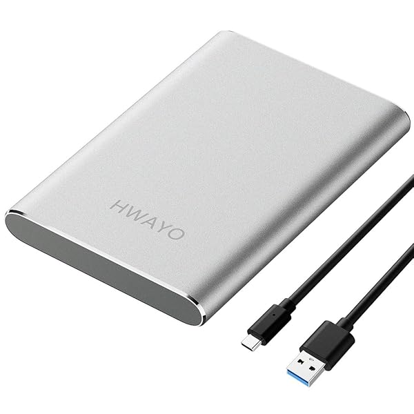 HWAYO 160GB Portable External Hard Drive USB3.1 Gen 1 Type C Ultra Slim HDD for PC Desktop Laptop Mac Xbox One Silver