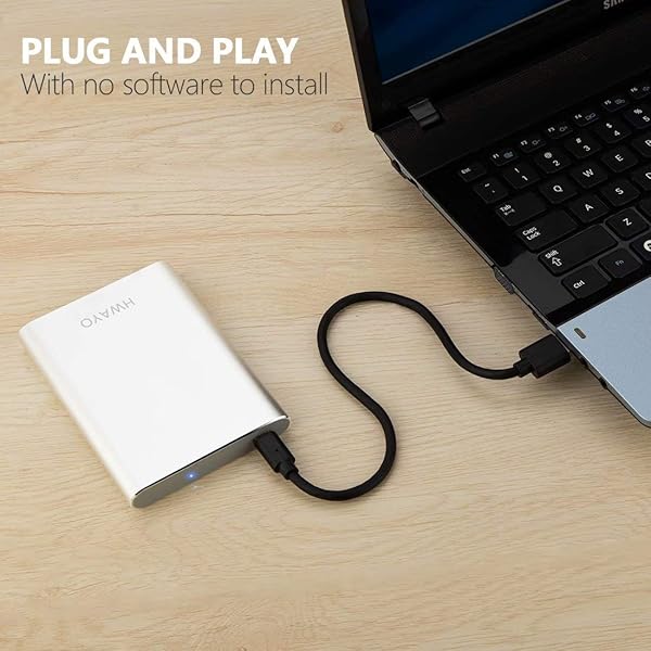 HWAYO HWAYO 500GB Portable External Hard Drive USB3.1 Type C Ultra Slim HDD for PC Desktop Laptop Mac Xbox One Silver - View 6 of 9