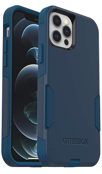 OtterBox iPhone 12 &amp; iPhone 12 Pro Commuter Series Case - BESPOKE WAY (BLAZER BLUE/STORMY SEAS BLUE), Slim &amp; Tough, Pocket-Friendly, with Port Protection