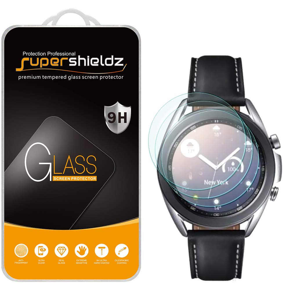 Supershieldz Supershieldz (3 Pack) Designed for Samsung Galaxy Watch 3 (41mm) Tempered Glass Screen Protector, 0.32mm, Anti Scratch, Bubble Free