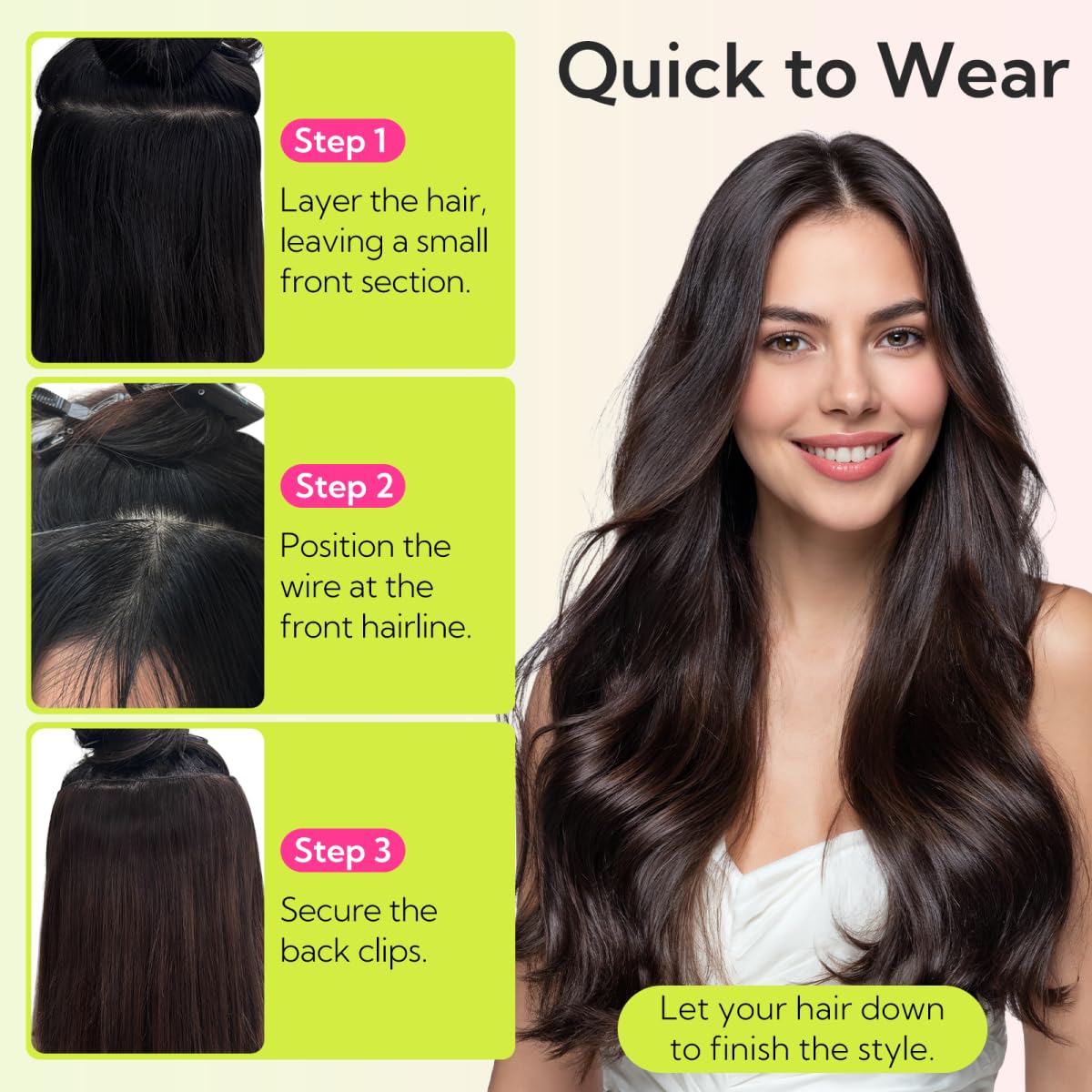 hotbanana HOTBANANA 12 Inch 70g Dark Brown to Chestnut Brown Wire Hair Extensions Real Human Hair Straight Invisible Remy Hair - View 3 of 9