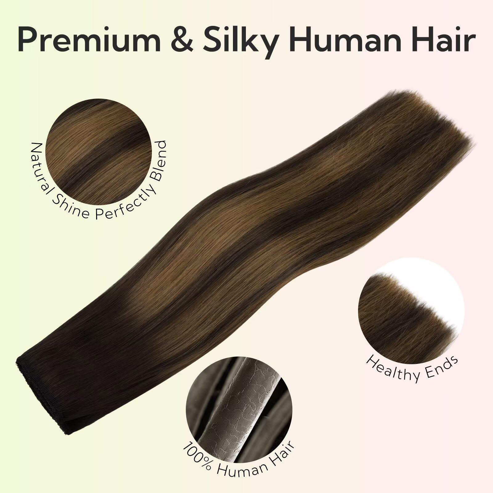 hotbanana HOTBANANA 12 Inch 70g Dark Brown to Chestnut Brown Wire Hair Extensions Real Human Hair Straight Invisible Remy Hair - View 7 of 9