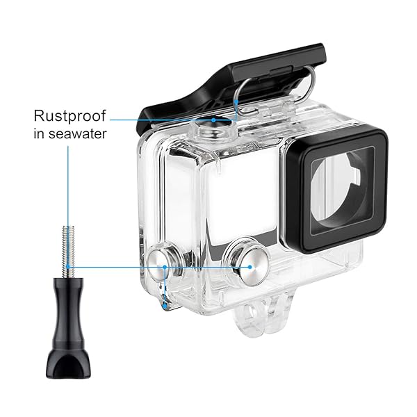 GEPULY GEPULY Waterproof Housing Case for GoPro Hero 4 3 Plus 3 Underwater Photography Up to 131 ft with Quick Release Mount and Thumb Screw - View 5 of 10