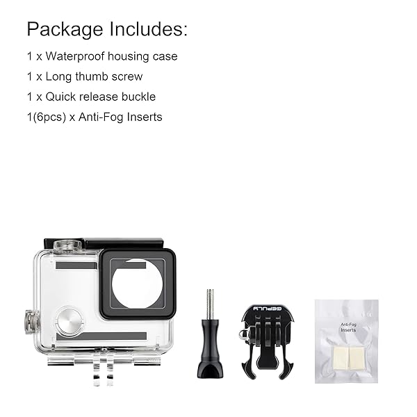 GEPULY GEPULY Waterproof Housing Case for GoPro Hero 4 3 Plus 3 Underwater Photography Up to 131 ft with Quick Release Mount and Thumb Screw - View 10 of 10